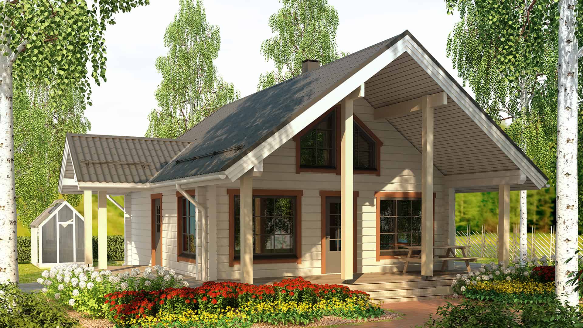 Дом из бруса 8×8 м Дом из бруса 8×8 м